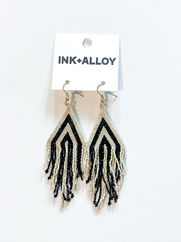Haley Stripe Haley Earring with Fringe - Ink + Alloy