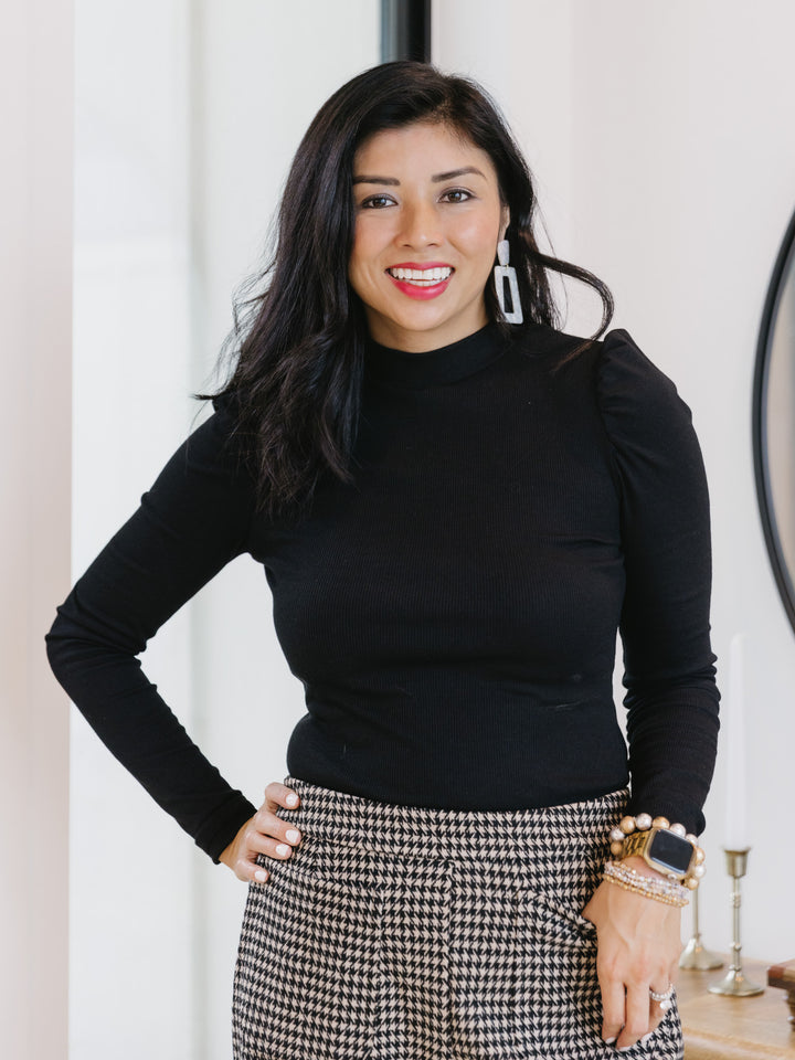 Callie Crew Neck Puff Sleeve Sweater