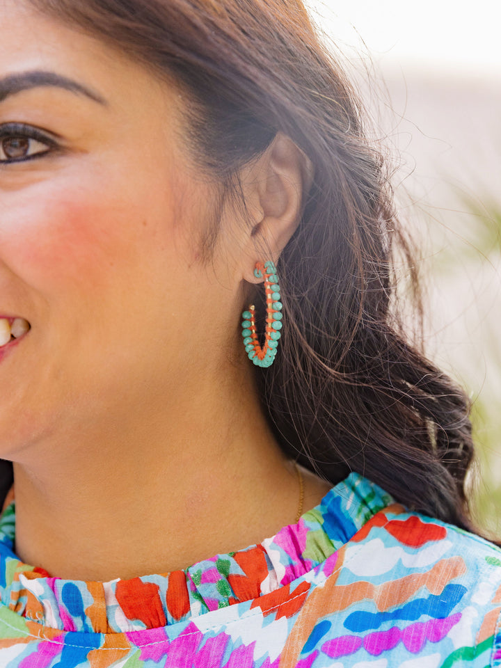 Lilian Crystal Threaded Bead Hoop