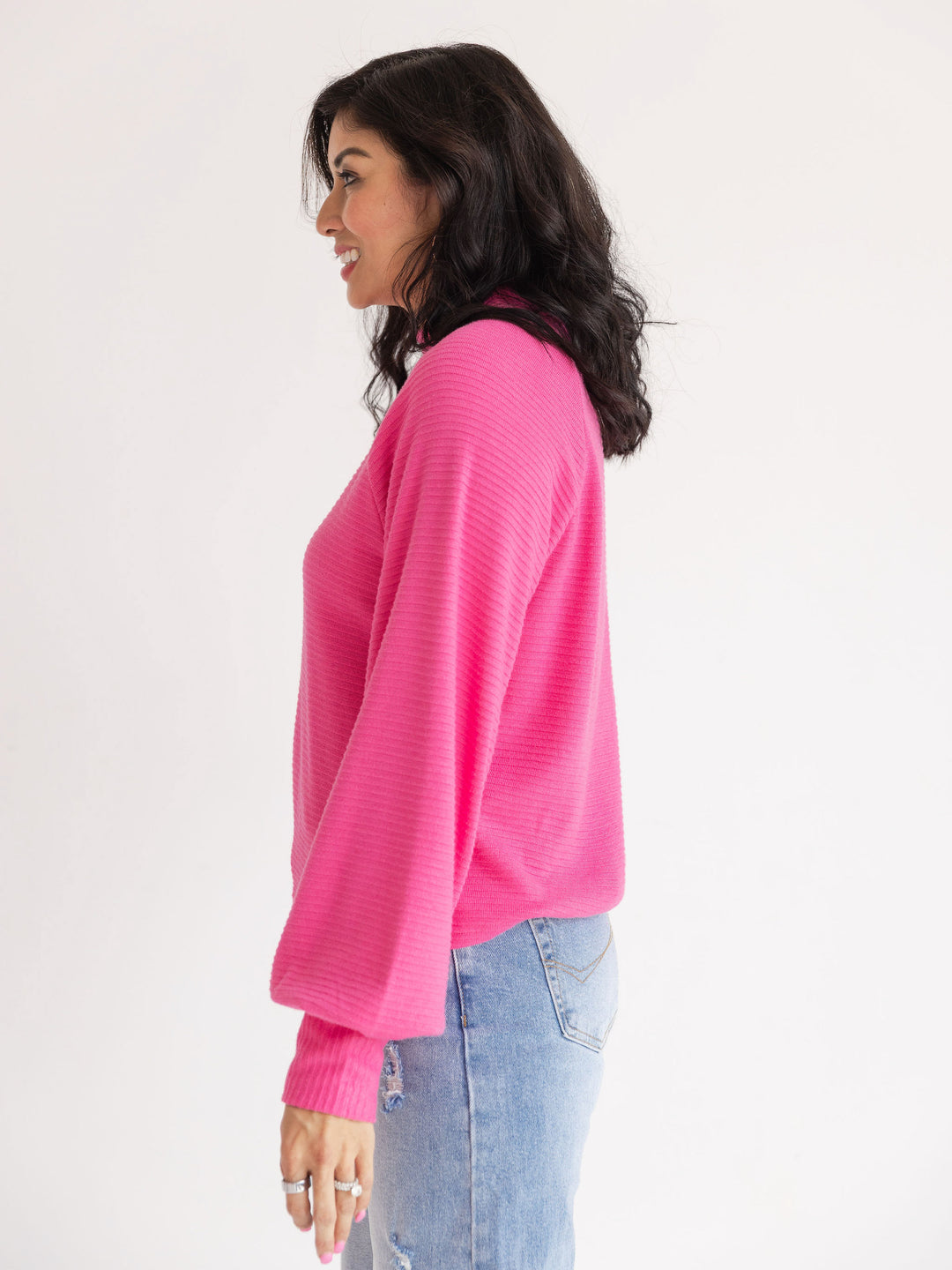 Modern Ribbed Mock Neck
