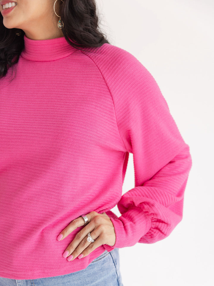 Modern Ribbed Mock Neck