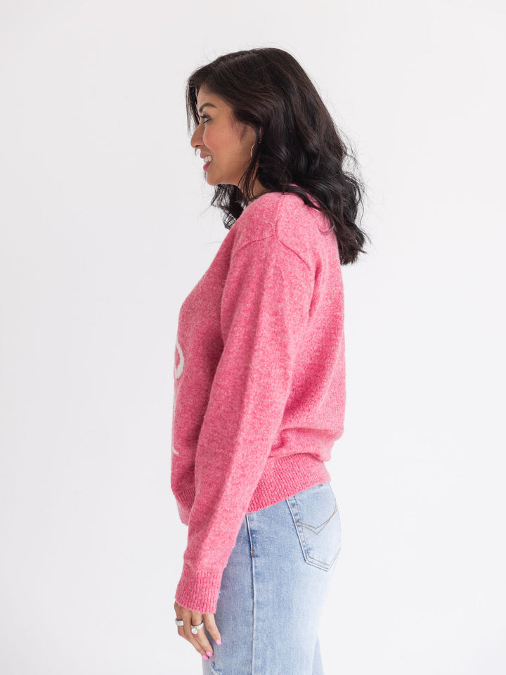 Rose Ribbon Pullover Sweater
