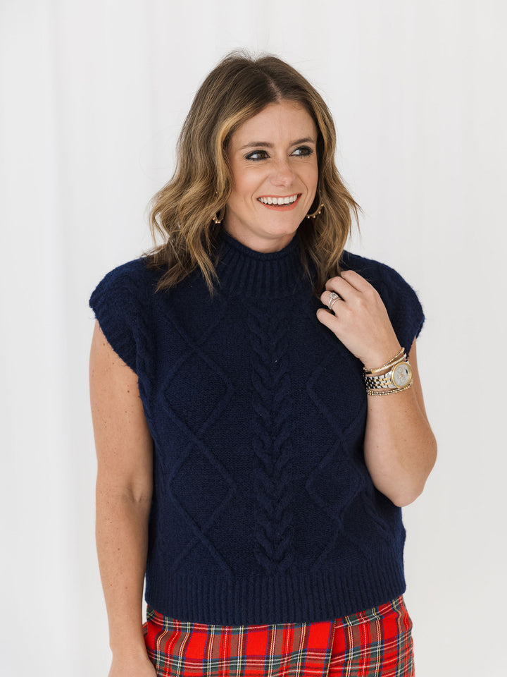 Dapper Diamond Cable Knit Sweater