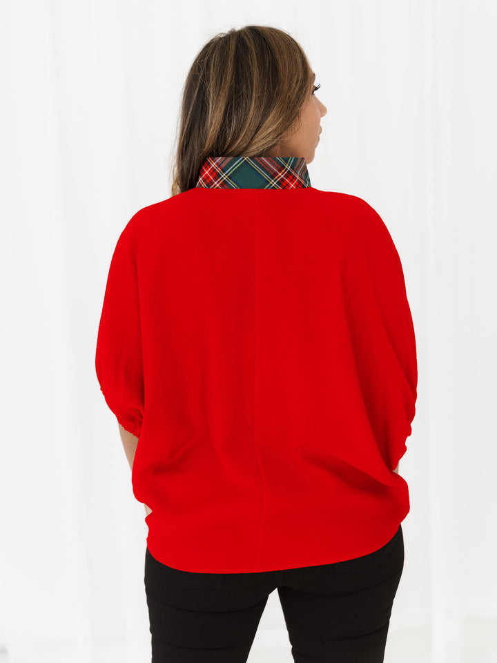 Festive Checks Collared Blouse