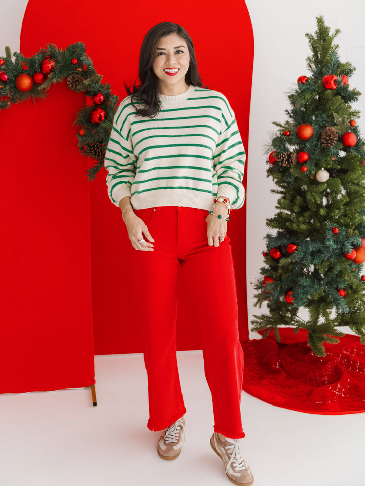 Risen Tummy Control High Rise Crop Wide Leg Pants