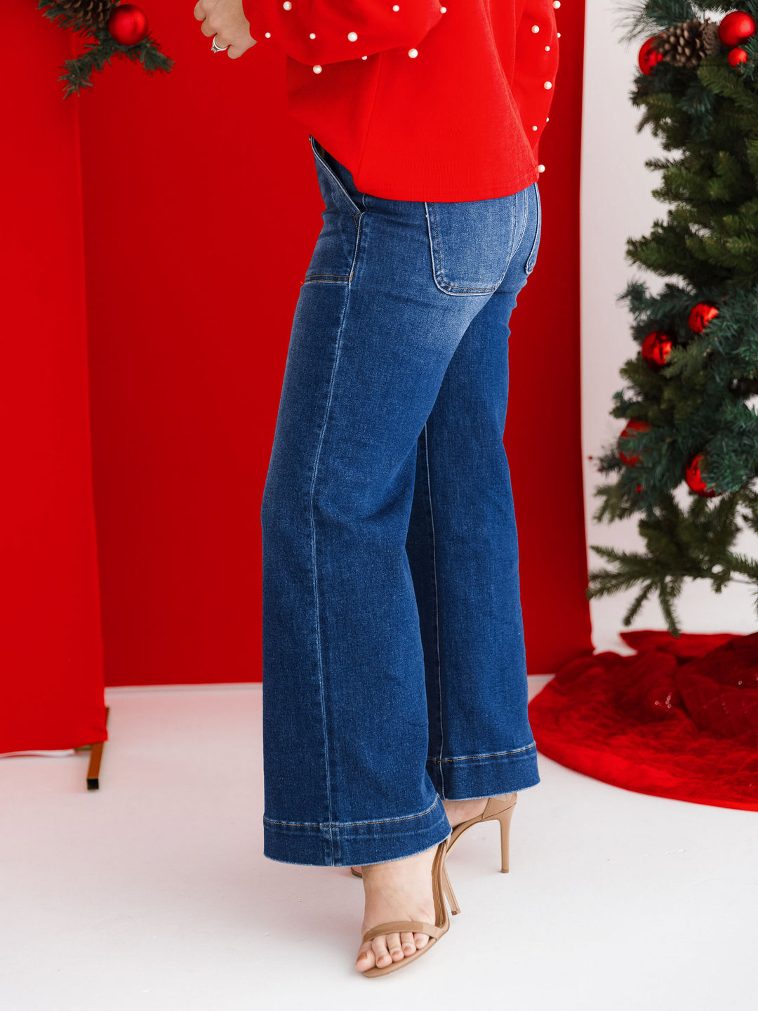 J21 Eleven High rise Ankle Wide Jean with Front Patch