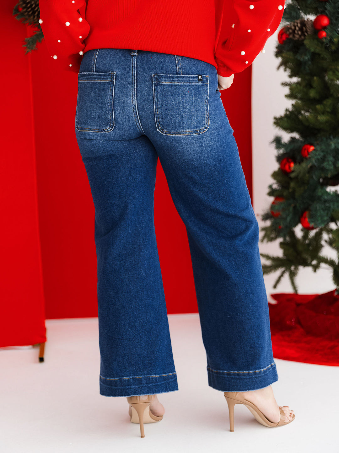 J21 Eleven High rise Ankle Wide Jean with Front Patch