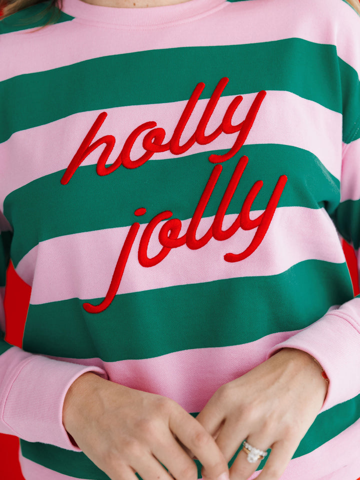 Holly Jolly Striped Sweatshirt