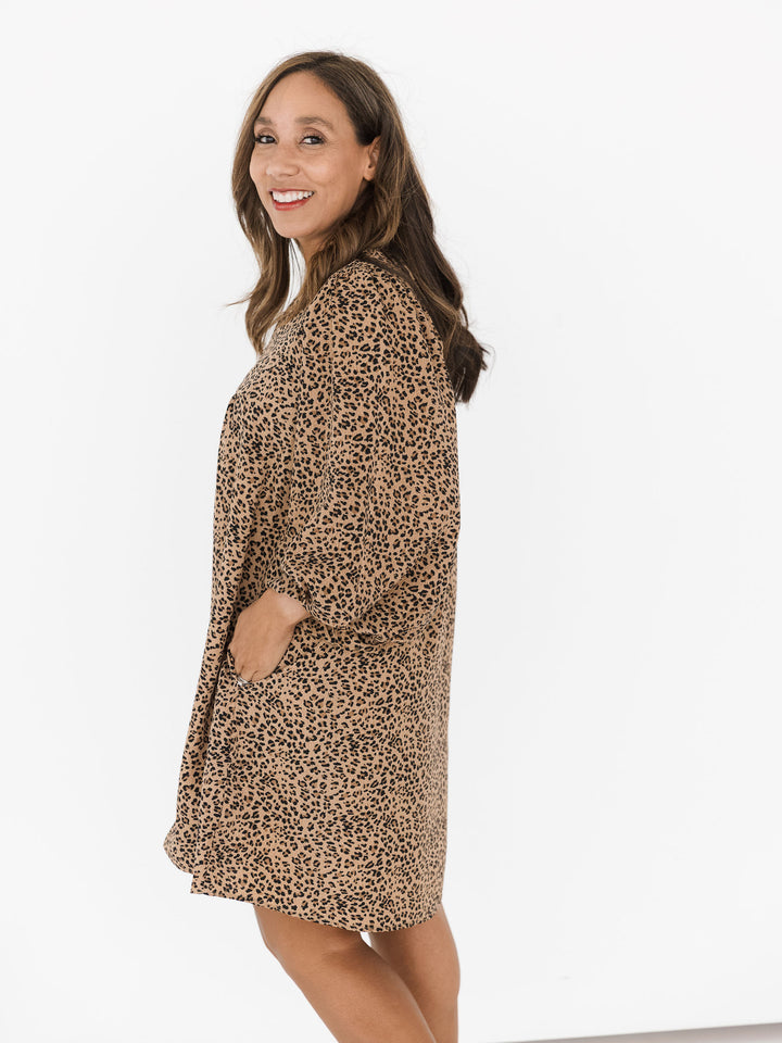 Chelsea Cheetah Bubble Sleeve Dress