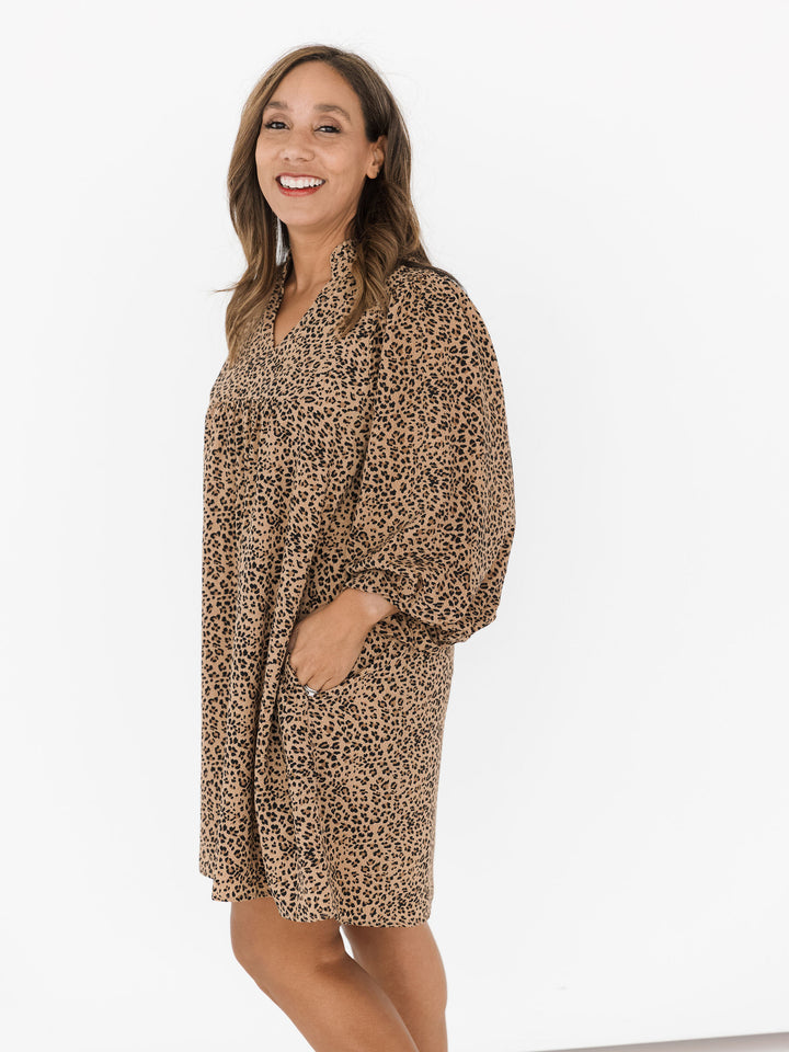 Chelsea Cheetah Bubble Sleeve Dress