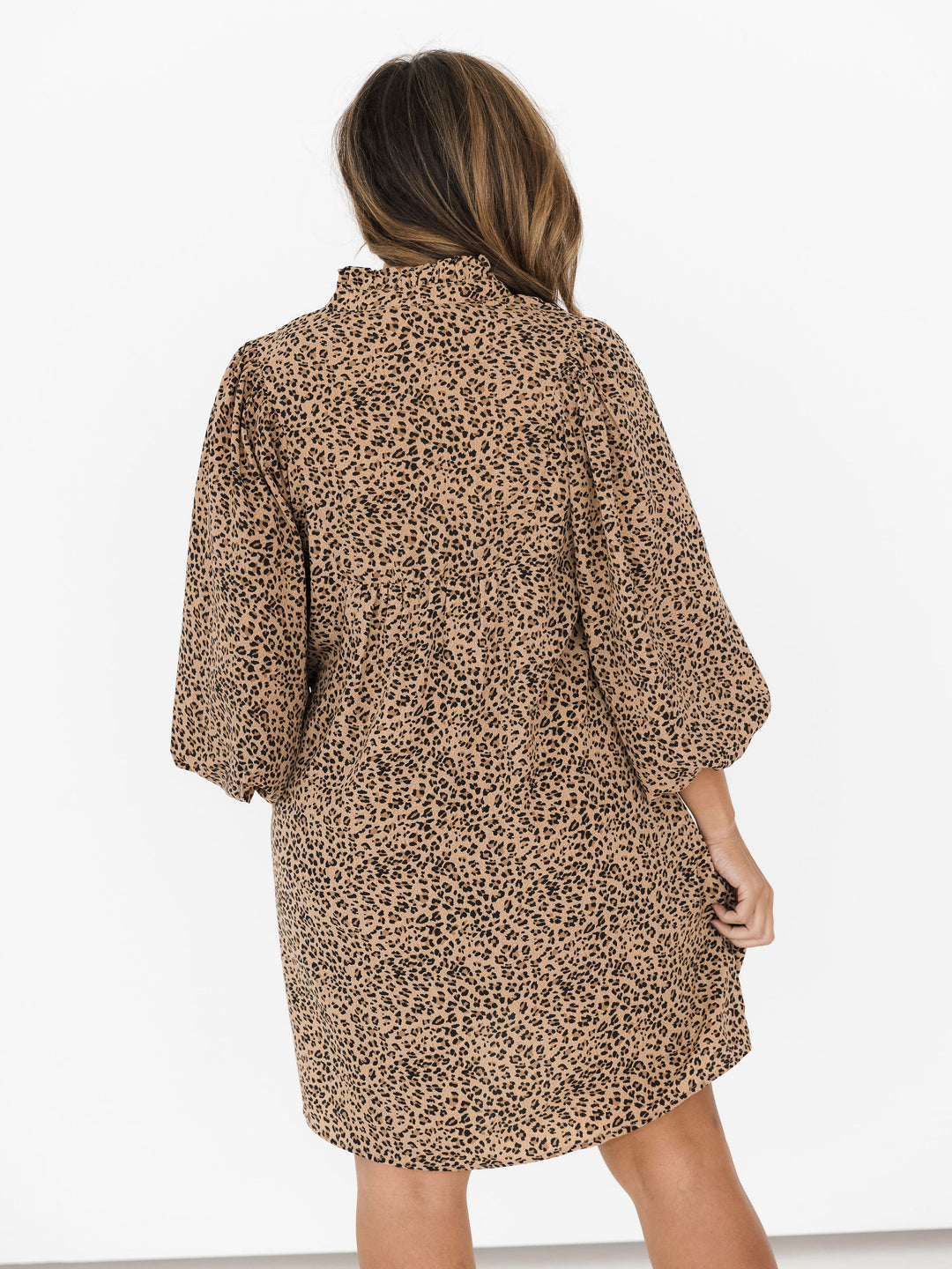 Chelsea Cheetah Bubble Sleeve Dress