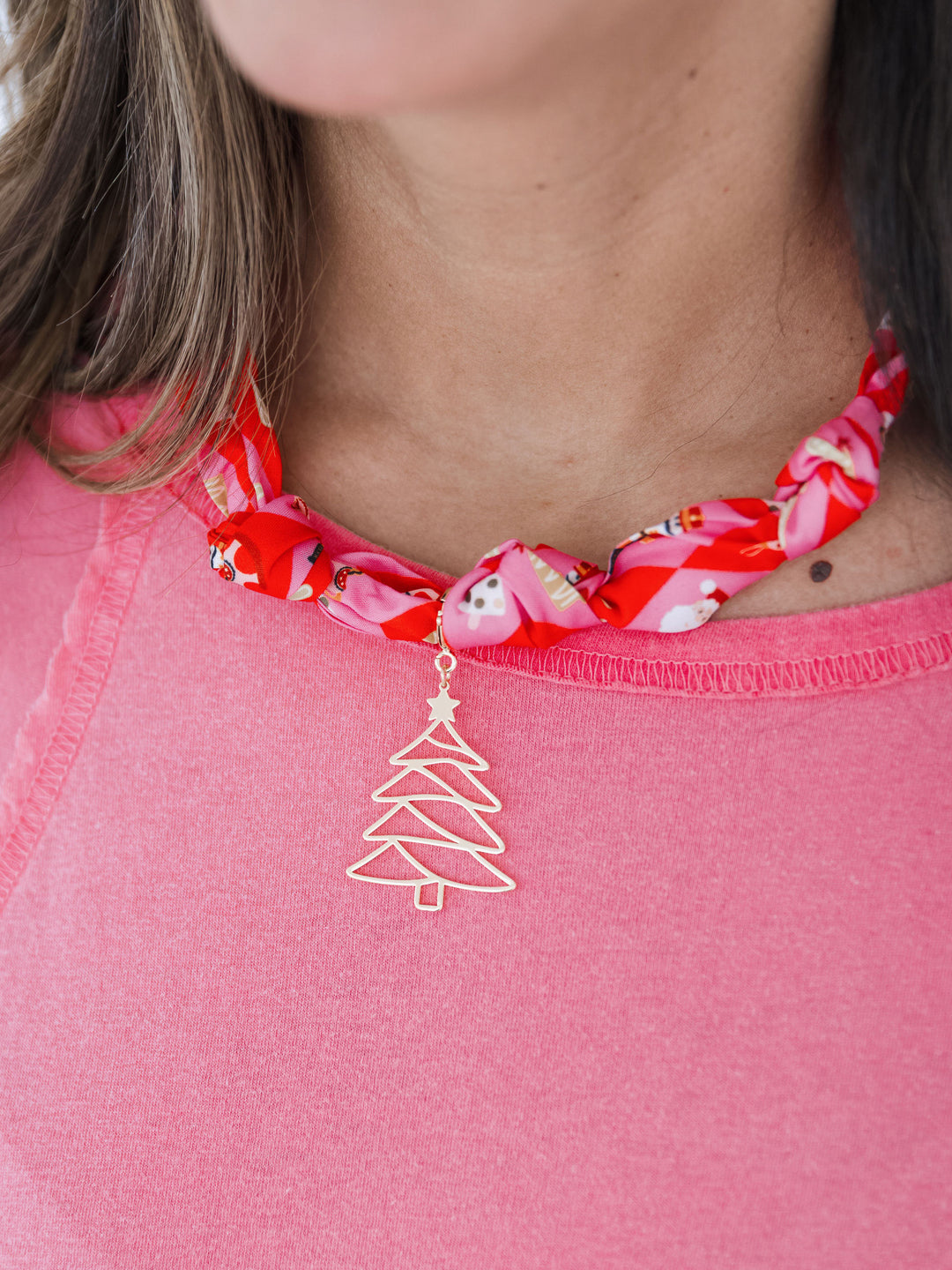 Christmas Silk Knotted Scarf Necklace