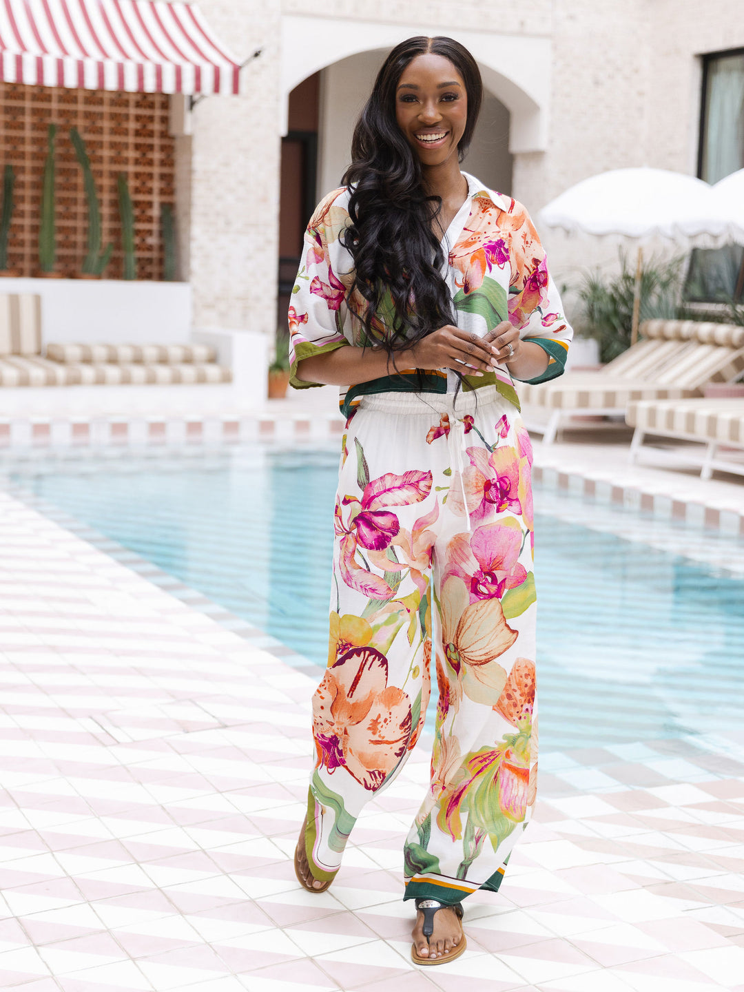 Flirting in Florals Elastic Waist Pant