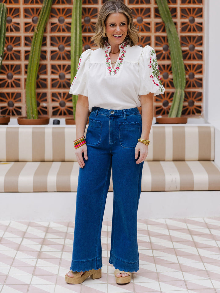 Quite the Statement Front Pocket Denim