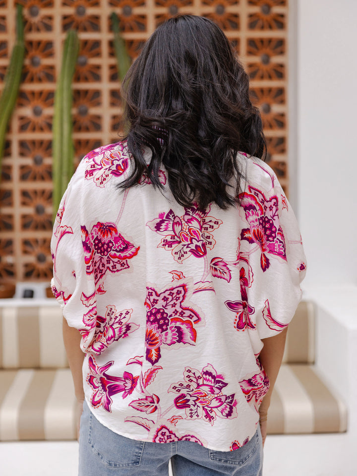 The Proper Petal Elastic Sleeve Blouse