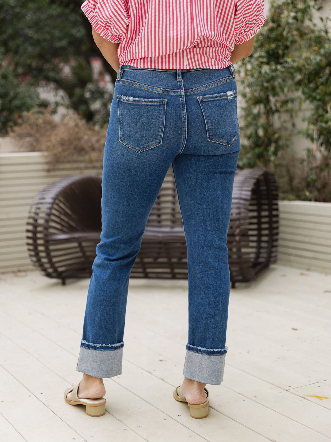 Vervet High Rise Cuffed Slim Straight