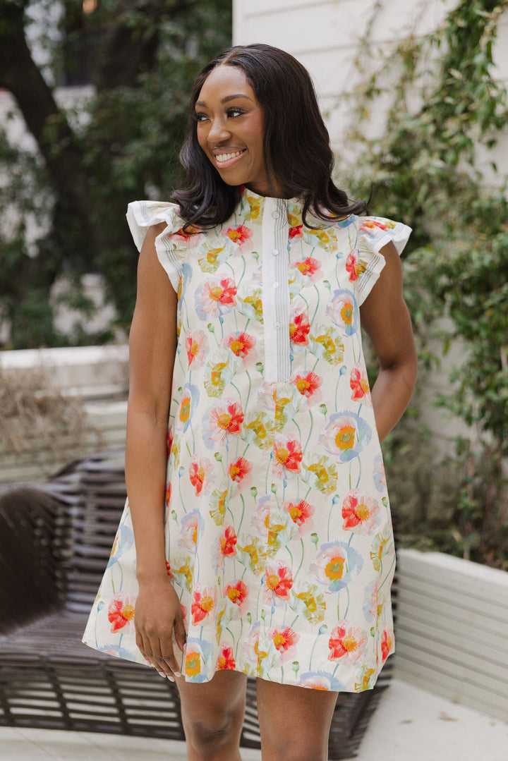 Watercolor Poppy Dress