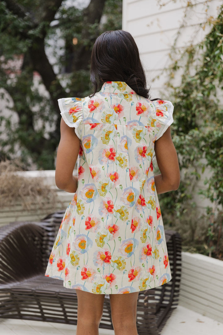 Watercolor Poppy Dress