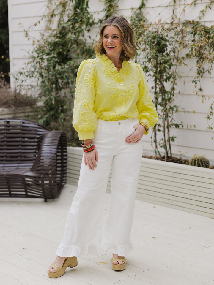 Ruffle Wide Leg Pant