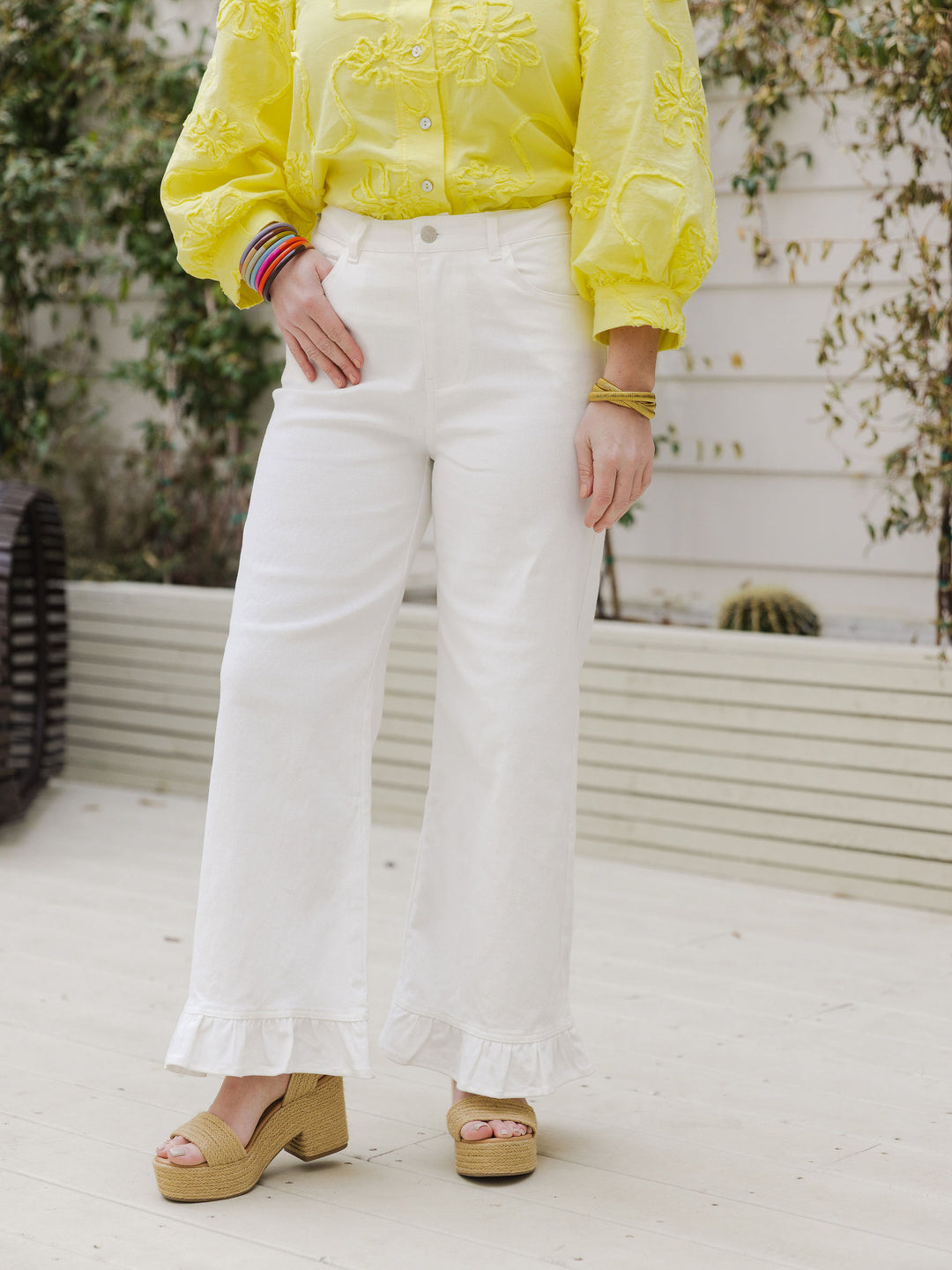 Ruffle Wide Leg Pant