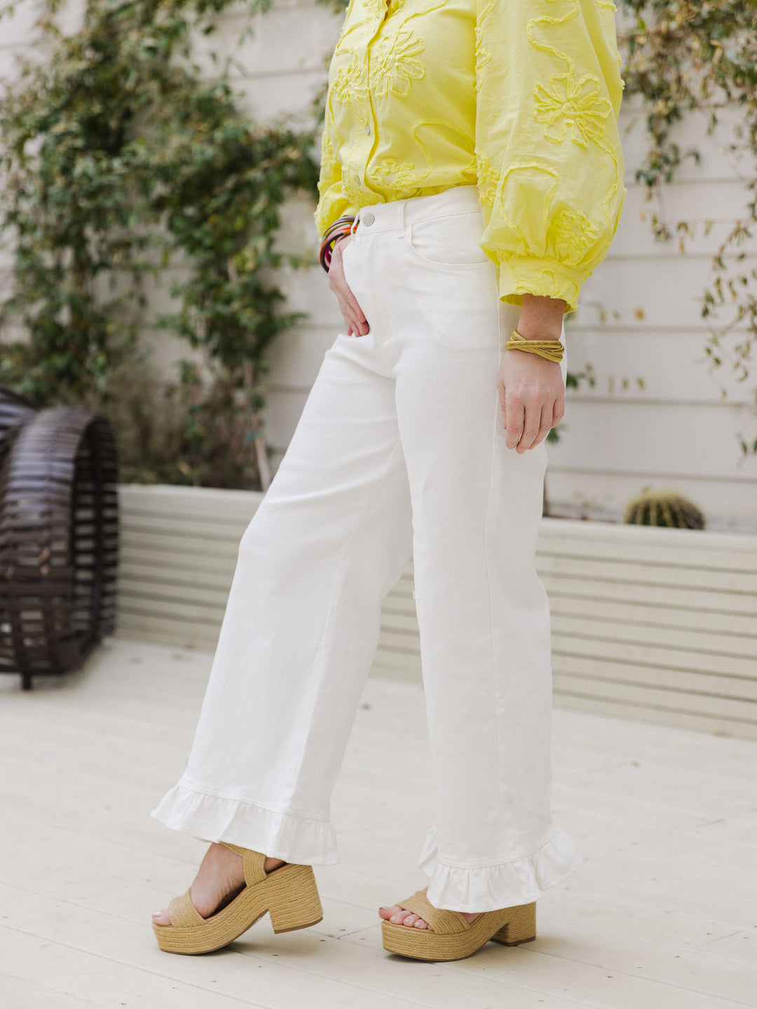 Ruffle Wide Leg Pant