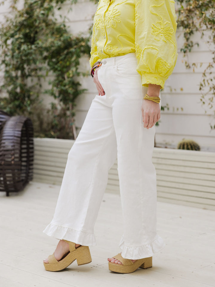 Ruffle Wide Leg Pant