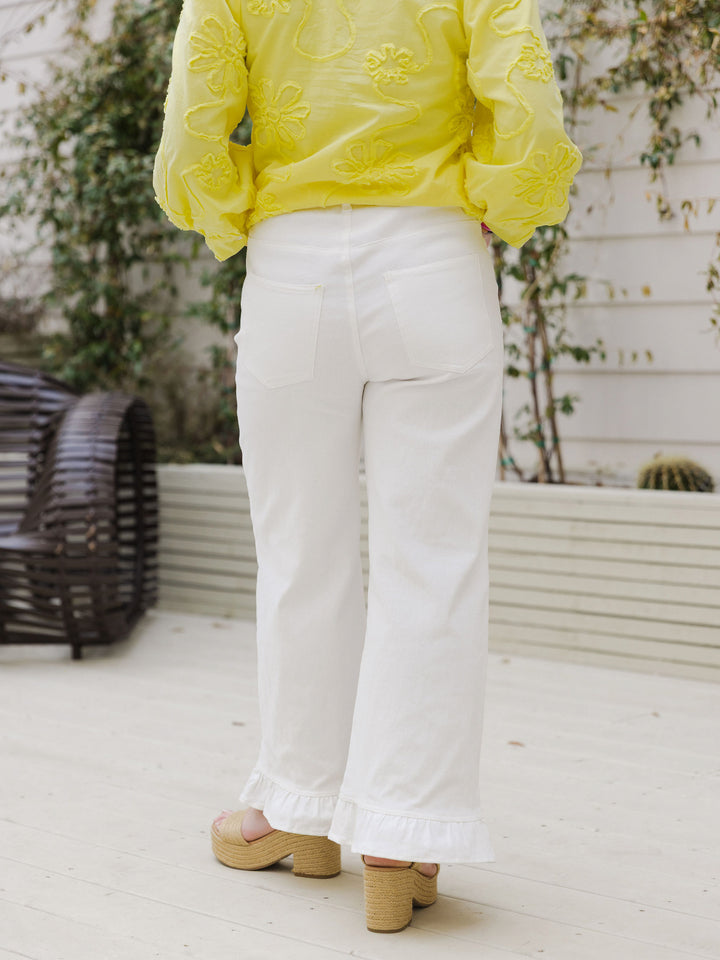 Ruffle Wide Leg Pant