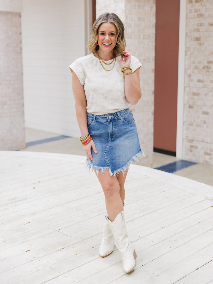 Cowgirl Cut Denim Skirt