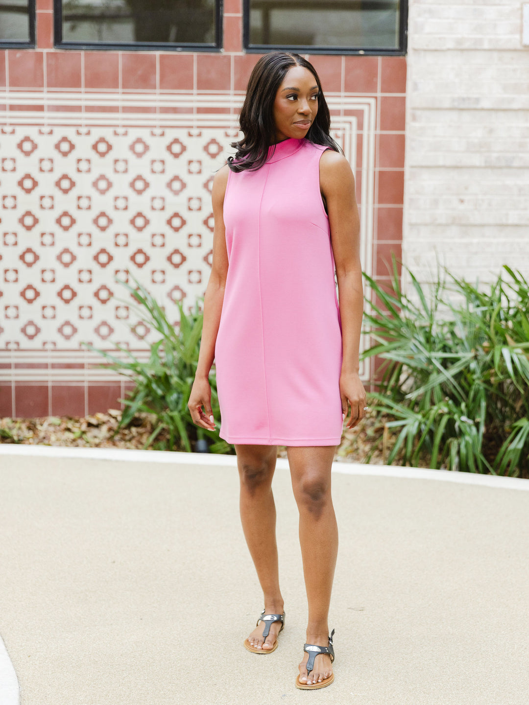 Pink Pop Seamed Front Mini Dress
