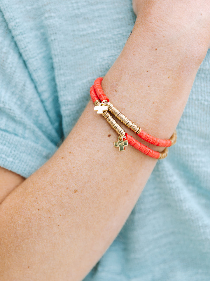 Rory Solid Bracelet with Gold & Pearls