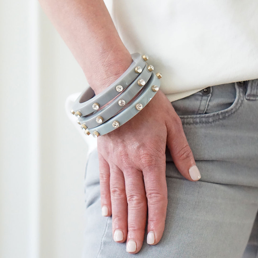 Rhinestone & Resin Bangle