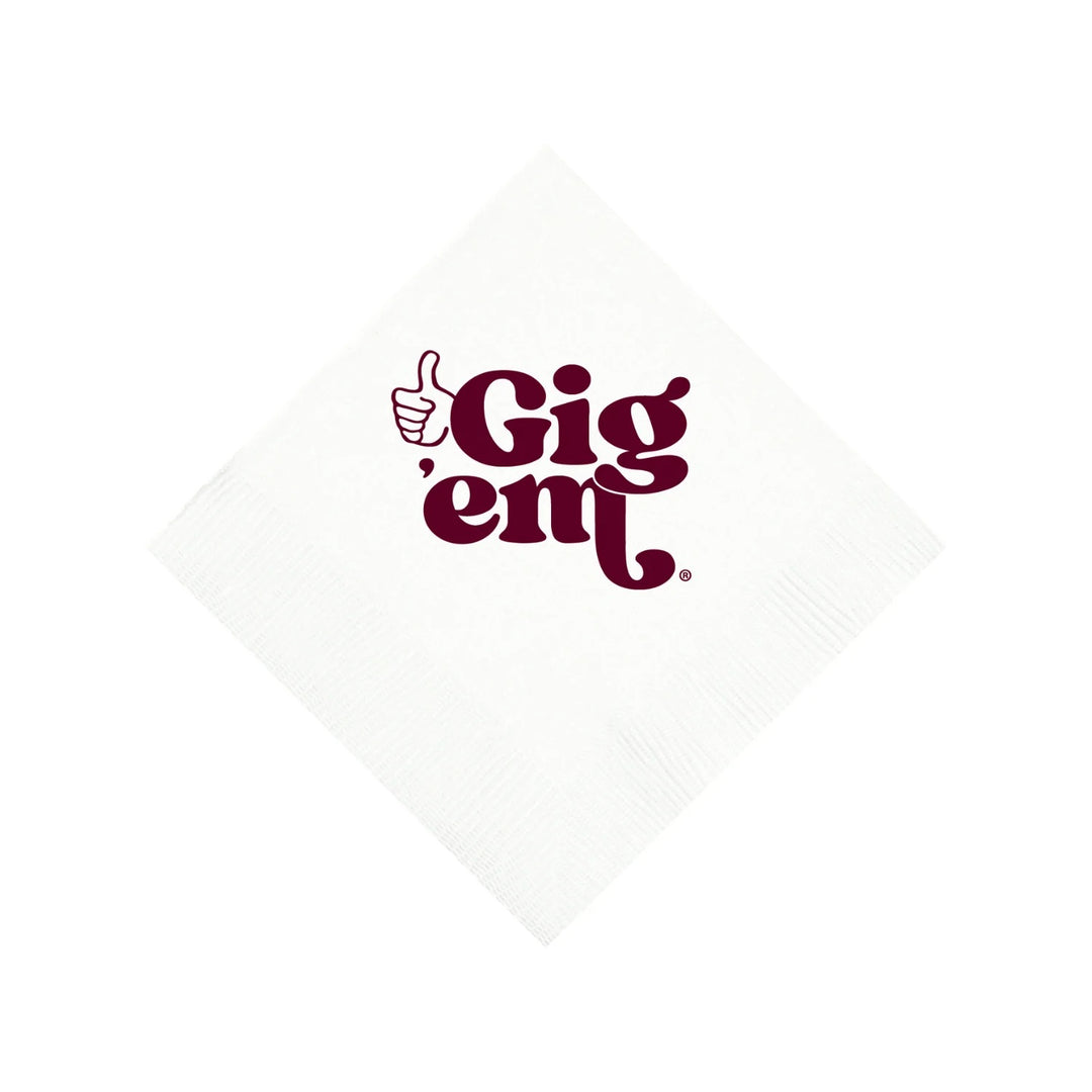 Texas A&M Gig Em Napkin Set