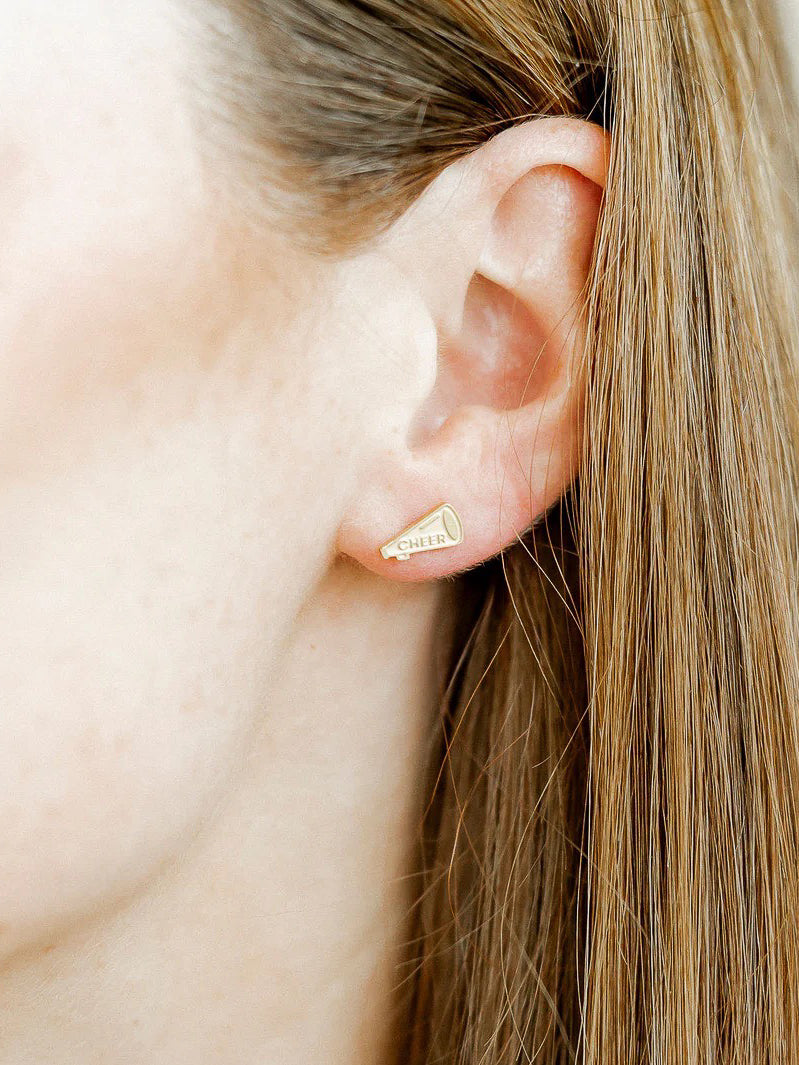 Cheer Megaphone Screwback Earring