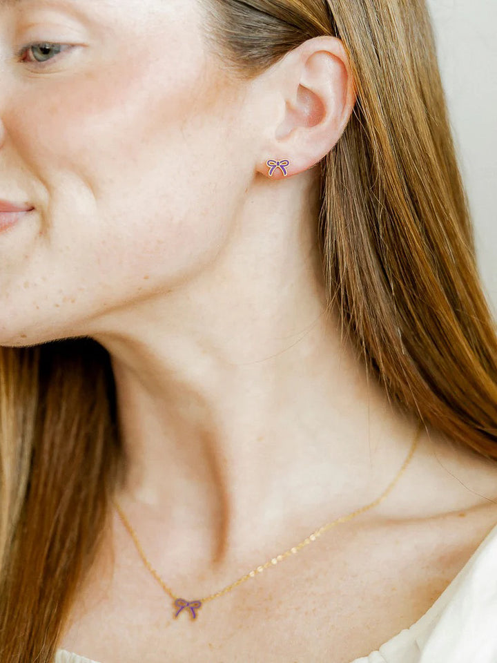 Sadie Bow Screwback Stud Earring 