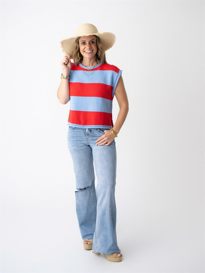 Freedom Stripe Sweater Tank