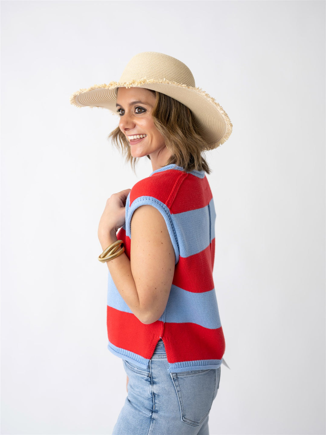 Freedom Stripe Sweater Tank