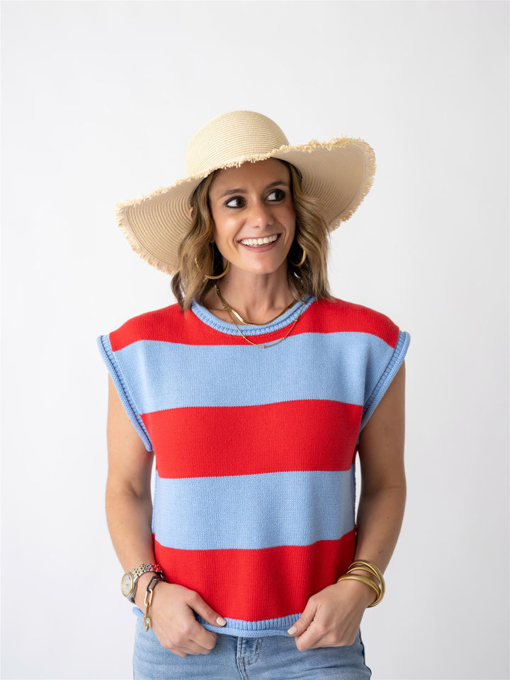 Freedom Stripe Sweater Tank