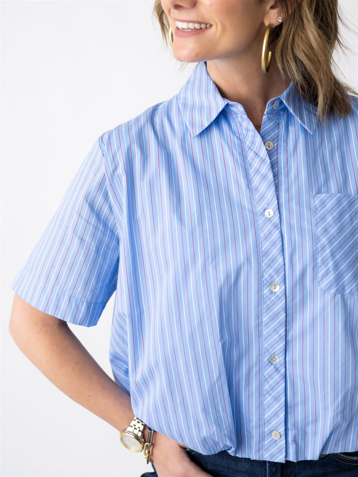 The Pouf & Pinstripe Button Up