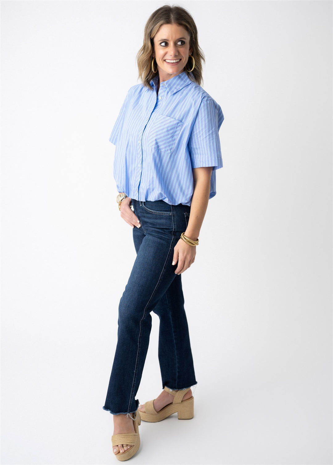 Lovervet Mid Rise Raw Hem Ankle Straight