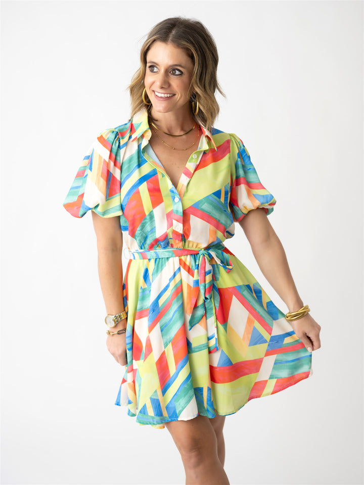 Neon Garden Party Dress