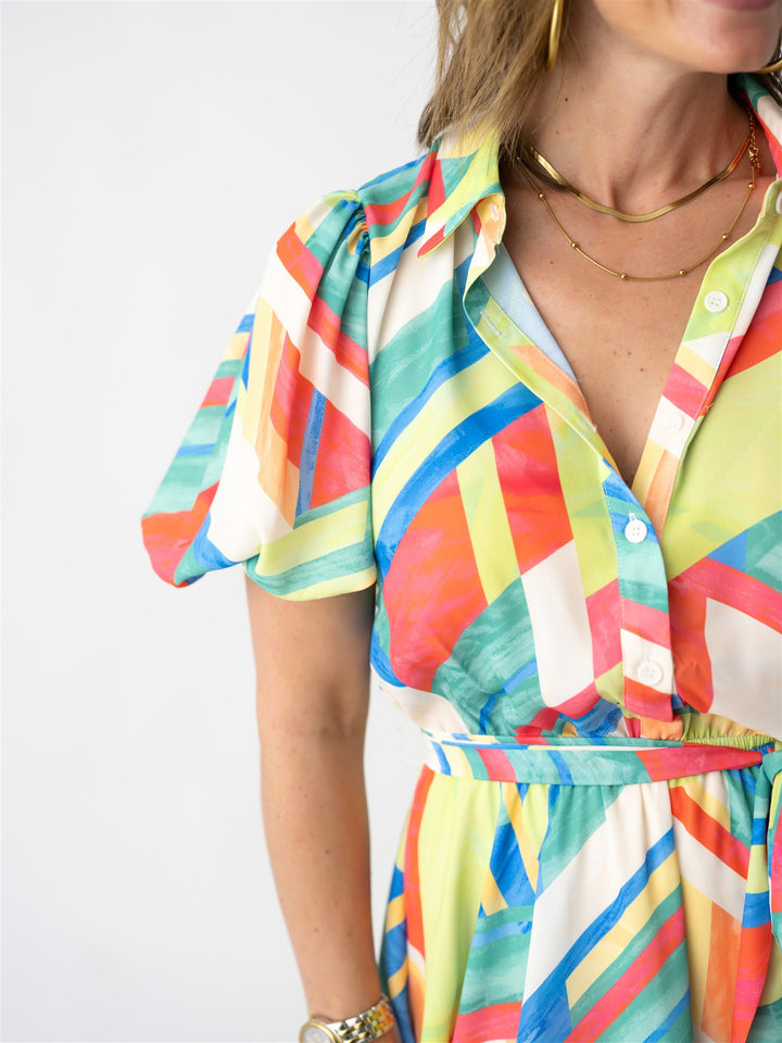 Neon Garden Party Dress