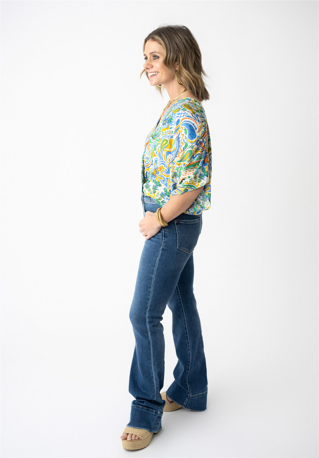 Sunset Paisley Bodysuit Blouse