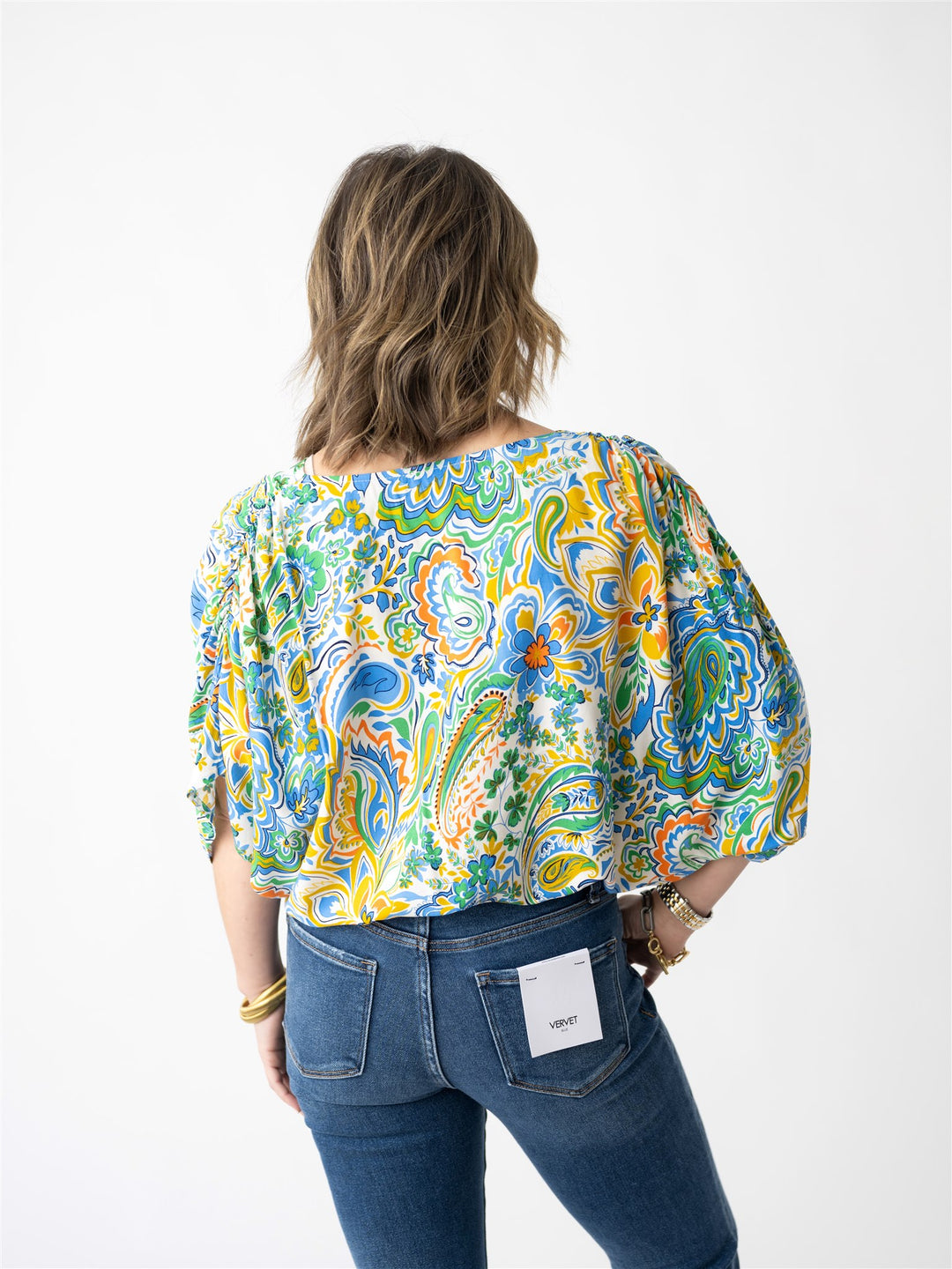 Sunset Paisley Bodysuit Blouse