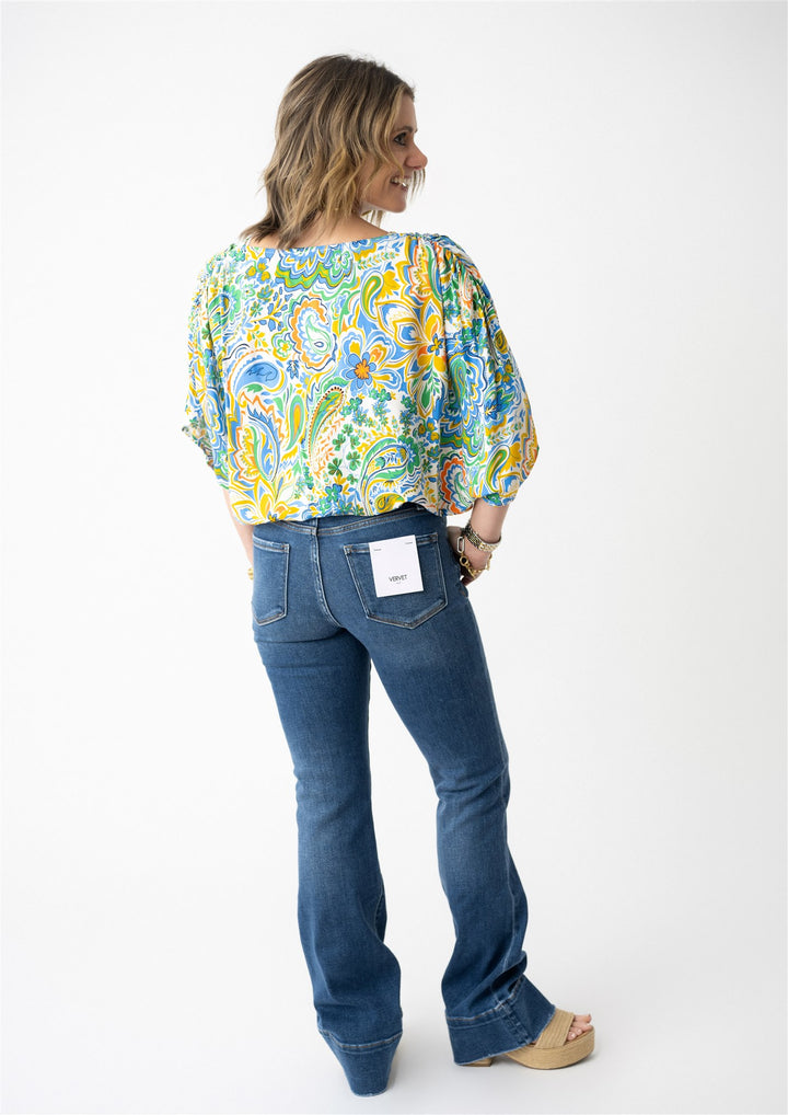Sunset Paisley Bodysuit Blouse
