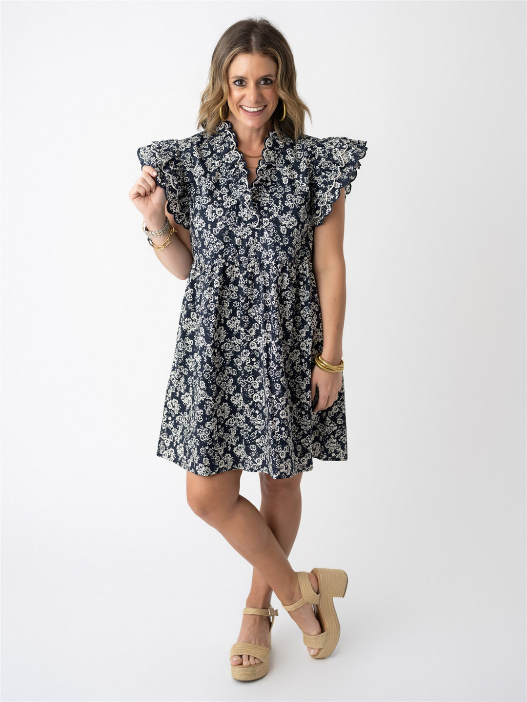 Midnight Garden Flutter Dress