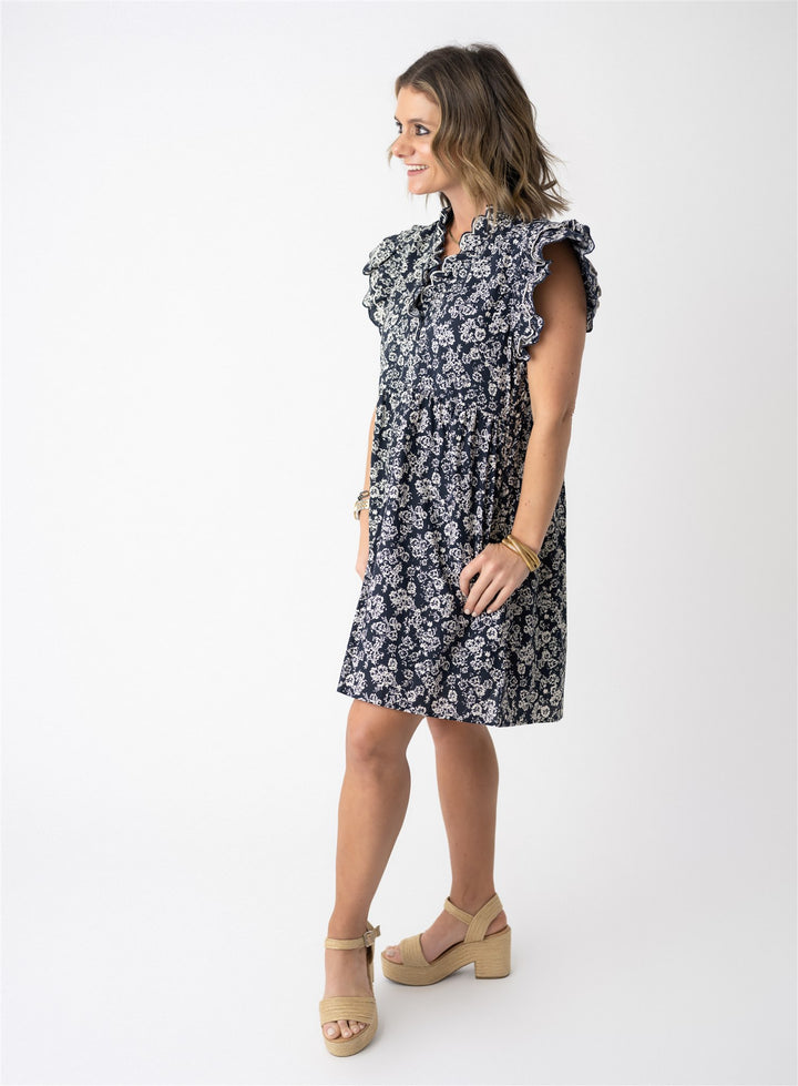 Midnight Garden Flutter Dress
