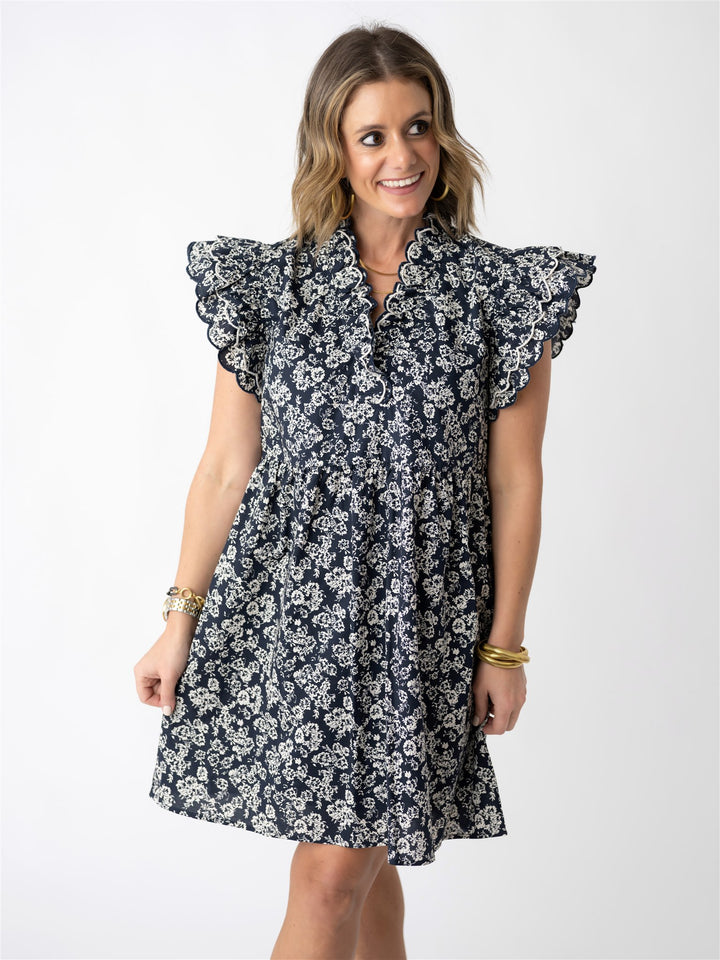 Midnight Garden Flutter Dress