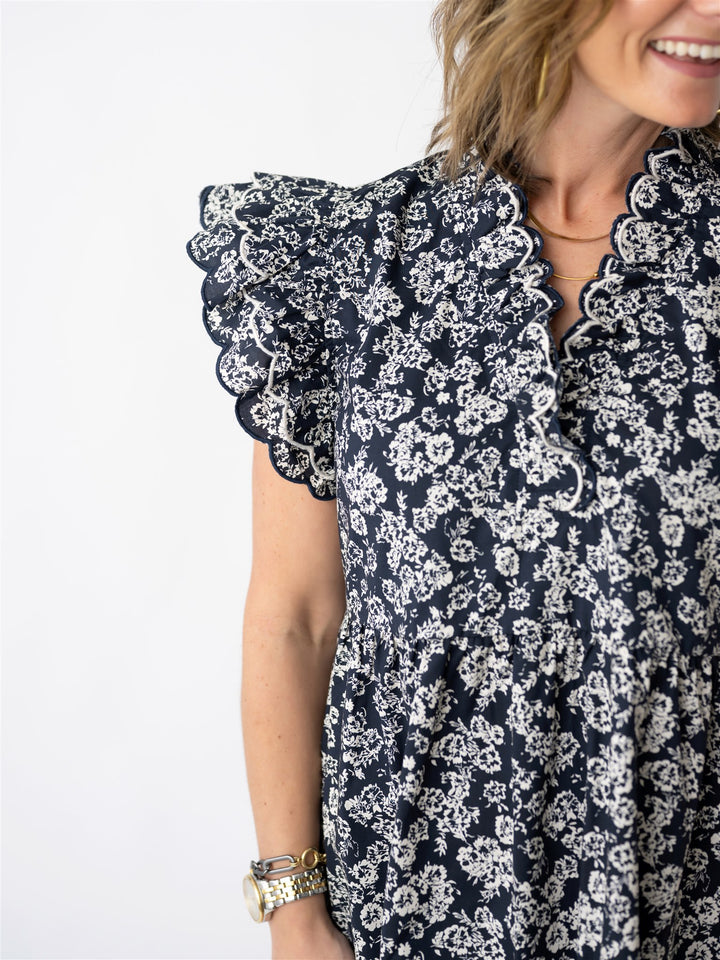Midnight Garden Flutter Dress