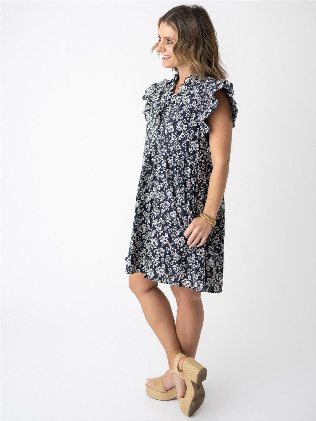 Midnight Garden Flutter Dress