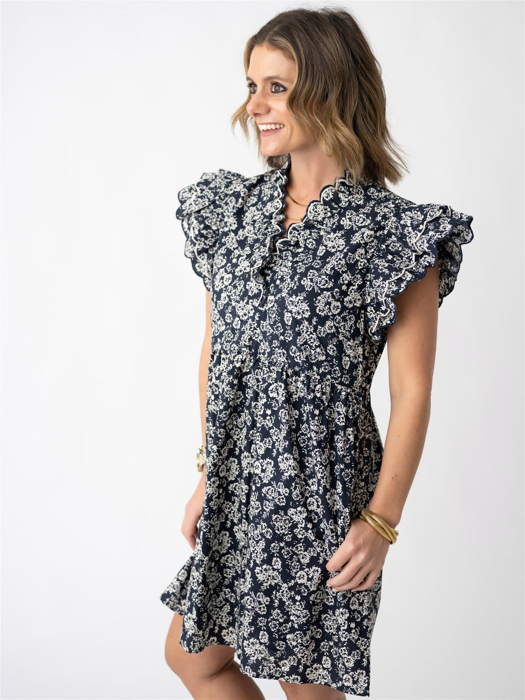 Midnight Garden Flutter Dress